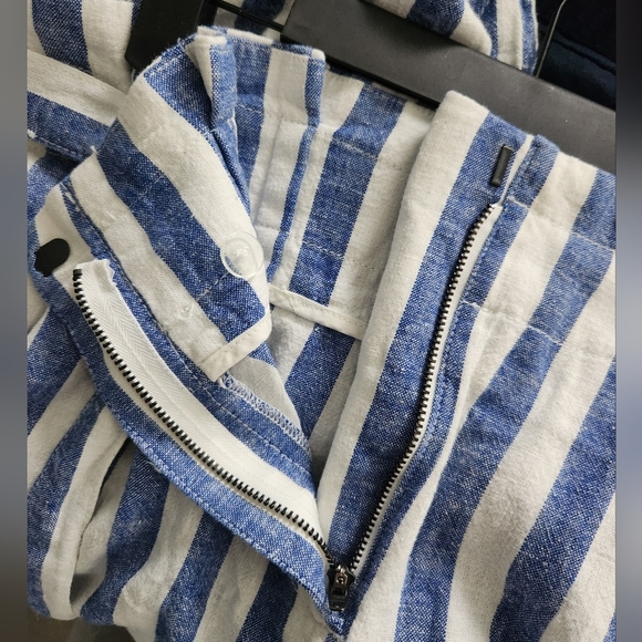 J. Crew Wide Leg Paper Bag Tie Waist Linen Cotton Pant Size 8 - Picture 6 of 11